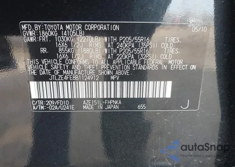 2011 Scion Xb из США, поврежденный, VIN JTLZE4FE8B1124912